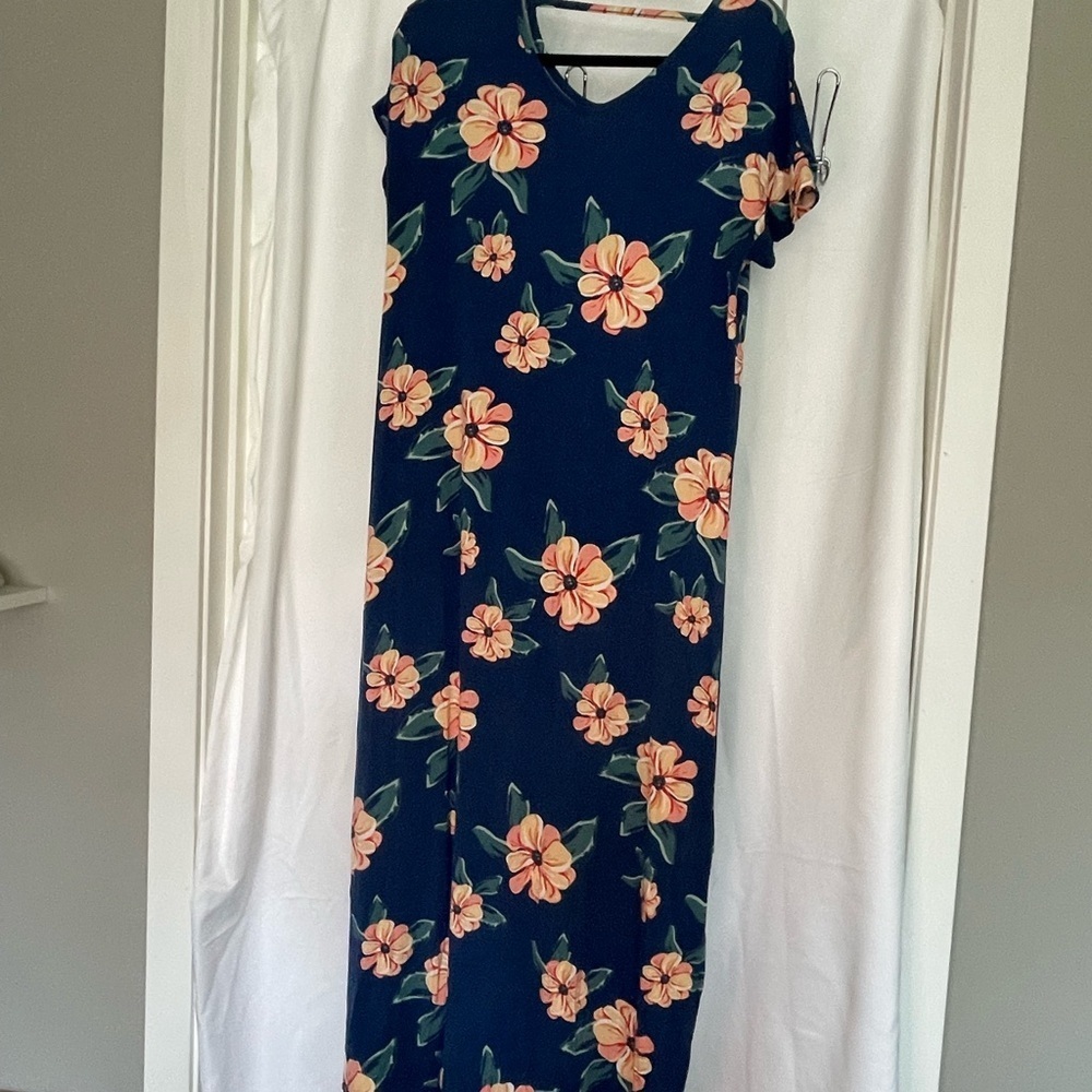 LuLaRoe Orange Pink Flutter Sleeve Sundress​​​